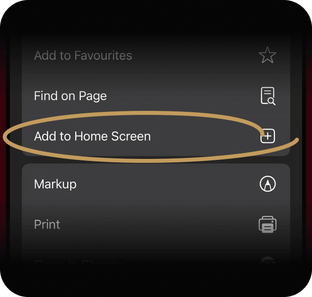 Click the button "Add to home screen".